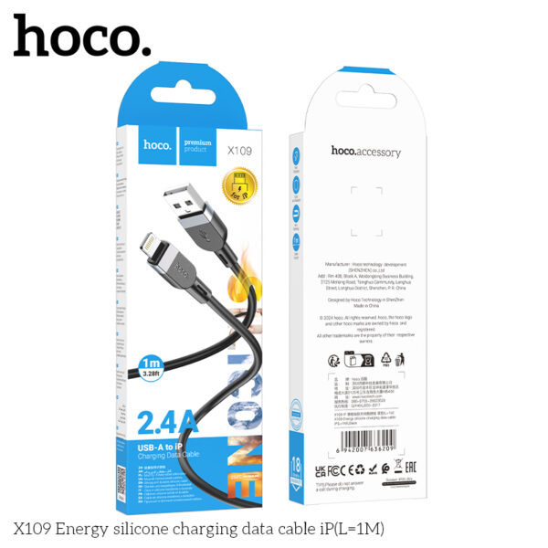 X109 câble en silicone USB vers iP longueur 1m – Image 4