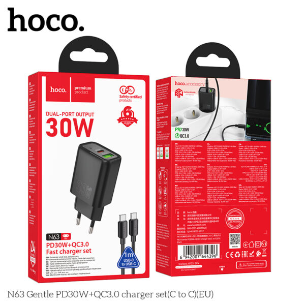 N63 chargeur USB-C 30W avec cable Type C-C Fast charger – Image 8