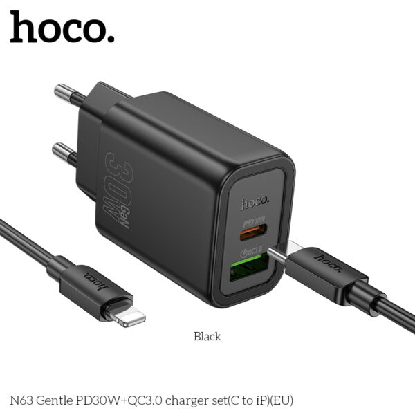 N63 chargeur USB-C 30W avec cable Type C-IP Fast charger – Image 5