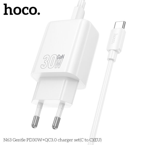 N63 chargeur USB-C 30W avec cable Type C-C Fast charger – Image 3