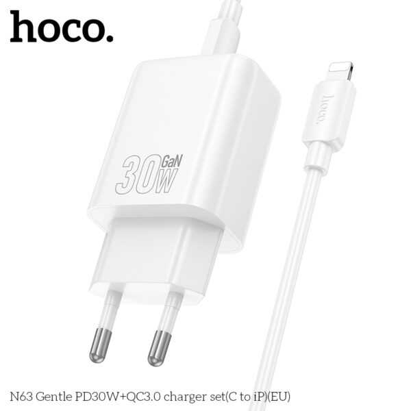 N63 chargeur USB-C 30W avec cable Type C-IP Fast charger – Image 2