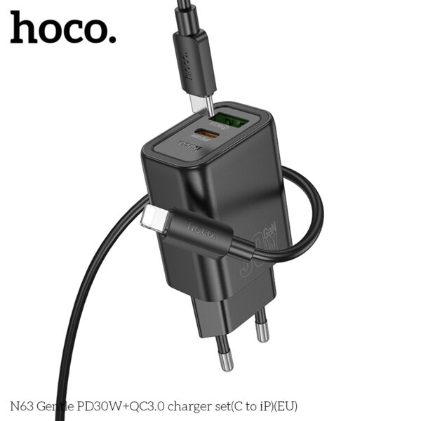 N63 chargeur USB-C 30W avec cable Type C-IP Fast charger – Image 6