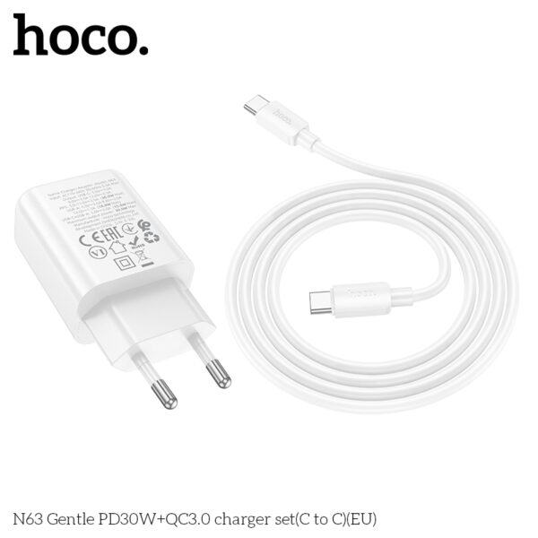 N63 chargeur USB-C 30W avec cable Type C-C Fast charger – Image 4
