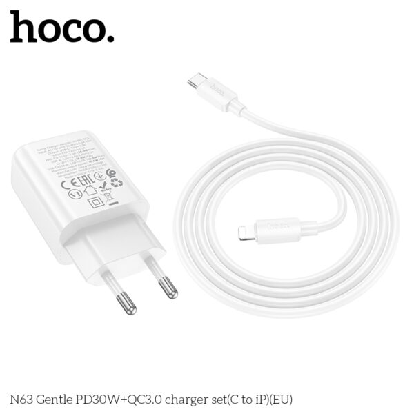 N63 chargeur USB-C 30W avec cable Type C-IP Fast charger – Image 3