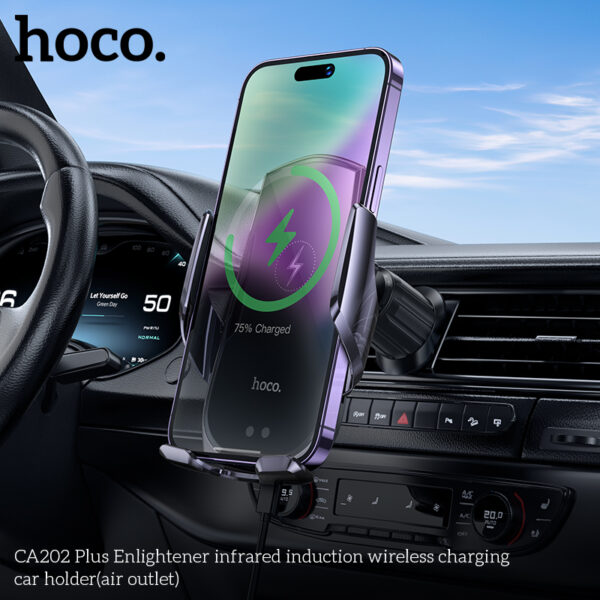 CA202 PLUS Support Voiture à Induction Infrarouge avec Recharge Sans Fil – Image 7