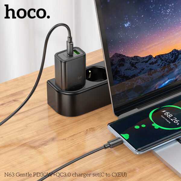 N63 chargeur USB-C 30W avec cable Type C-C Fast charger – Image 7