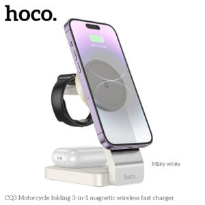 CQ3 chargeur Sans Fil 3en1 Pliable Magnétique 15W Fast charger