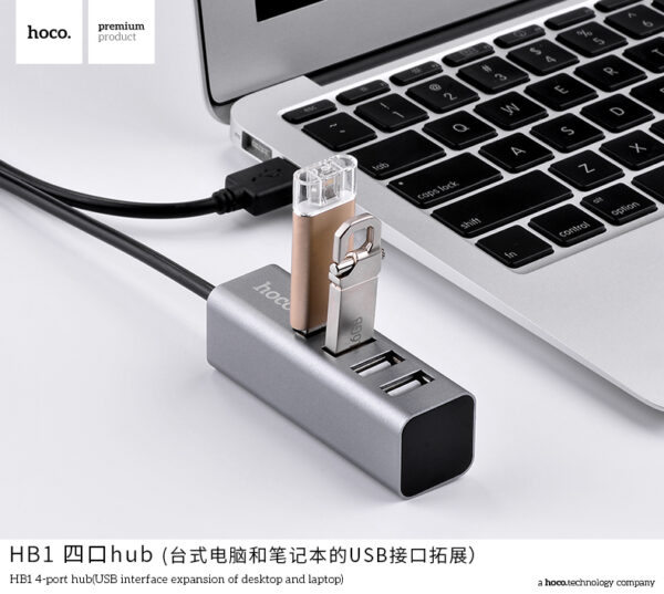 HB1 Hub 4xUSB pour PC et ordinateur portable – Image 5